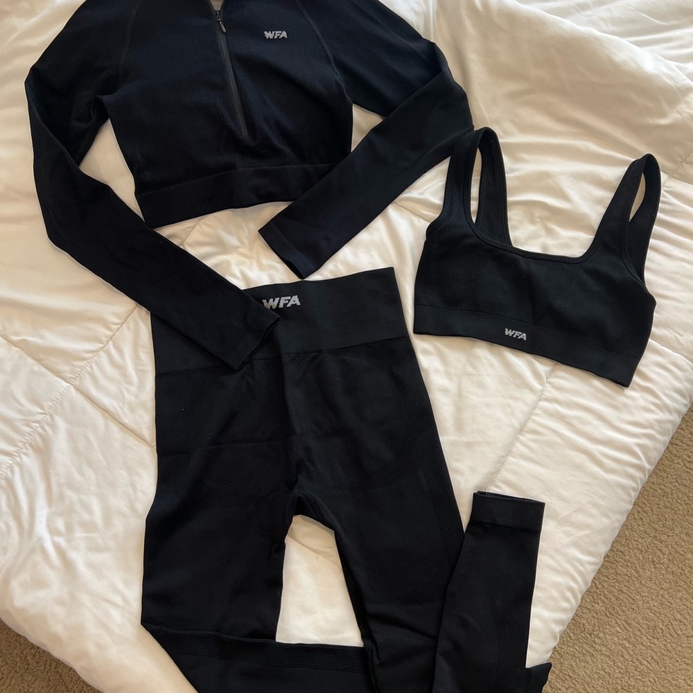 Black WFA Activewear 3 Pc Set